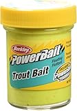 Berkley PowerBait Biodegradable Trout Bait Dough, Sonnenschein Gelb, 16cm