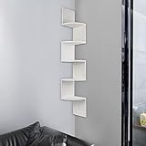 Yizhe Schweberegale,Wandboard,Wandregal,Organizer,Aktenschränke,Zeitungsständer,Ablagegestelle,5-stufiges es stehendes Lagerregal Eckregal Bücherregal -weiß