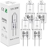 BROTOU G4 Halogenlampen, G4 Halogen Leuchtmittel 20W 12V 2800K 300LM DimmbareGlühbirnen für Backofenlampe Mikrowellen Herd Deckenleuchten (4er-12v 20w)