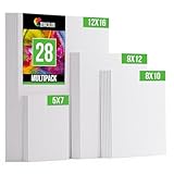 Zenacolor Leinwand Set 28 Stück - Leinwand Zum Bemalen Groß - Canvas Multi-Größen 30x40 (A3), 24x40(A4), 20x25 & 13x18 - Perfektes Leinwände Set für Erwaschsene, Künstler und Kinder