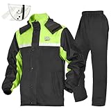 KEMIMOTO Regenanzug für Herren, Wasserdichter Reflektierender Regenmantel, Atmungsaktiv Regenbekleidung Regenjacke für Camping, Wandern, Reisen, Radfahren