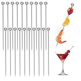 Cocktailspieße Edelstahl, 20 Stück Weihnachten Edelstahl Cocktailspieße Spieße für Fingerfood, Obst Burger Cocktails Antipasti Wiederverwendbarer Party(10.8X0.8CM)