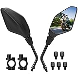 KEMIMOTO Motorrad Spiegel E Geprüft, Universal Mit M8 M10, Rückspiegel Mit Halterung, Für Moped, Roller, Seitenspiegel Kompatibel Mit Meisten Modellen