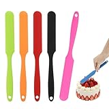 6 Stück Teigschaber Lang Silikon Schmaler Silikon Spatel Back Hitzebeständig Spatel Set Küche Spatula für Kochen Backen Rühren