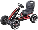 Actionbikes Motors GoKart Abarth FS595 | Kettcar - Go Kart - Tretauto mit Handbremse - Geschlossener Kettenkasten - Sitz für 1 Person - Eva-Vollgummireifen - Kinderfahrzeug - Von 4-10 Jahre (Schwarz)