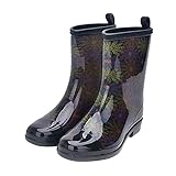 Regenstiefel Damen Leicht Reitstiefel Sommer Gummi Stiefeletten Halbstiefel Unisex Gummistiefel Boots Elegant Stiefel Lässig Halbhoch Wasserdicht Weitschaftstiefel Herbst