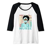 Damen Melanin-Krankenschwester mit Mundschutzmaske -Juneteenth Raglan