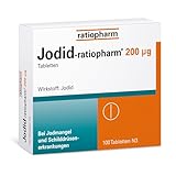 Jodid-ratiopharm 200 μg Tabletten – Zur Vorbeugung und Behandlung von Jodmangel und Schilddrüsenerkrankungen, 100 Tabletten