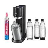 SodaStream E-Duo, Elektrischer Wassersprudler mit CO2-Zylinder, Glasflasche und 2X 1L spülmaschinenfeste Kunststoff-Flasche, Höhe: 44cm