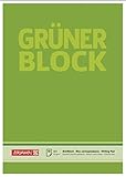 Baier & Schneider Brunnen 1052636 Briefblock / Schreibblock / Der grüne Block (A4, blanko, 50 Blatt, 60g/m²)