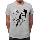 Anonymous Mask Klassisches Herren-T-Shirt mit Rundhalsausschnitt Large