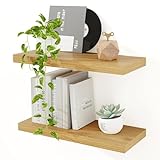 Feihorrm Wandregal Holz, Extra Breit 23,5 cm, 40cm Wandboard Eiche Regal 2er Set, Schweberegal, Regalbrett für Küche, Arbeitszimmer, Badezimmer, Schlafzimmer und Wohnzimmer
