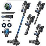 Nigecue 550W/45000Pa/60Min Akku Staubsauger, Staubsauger Kabellos mit Smart Touchscreen und Ladestation, Anti-Tangle-Bürste, 1.5L Staubbehälter, Stabstaubsauger für Hartböden Teppiche Tierhaare