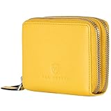 VON HEESEN Leder Geldbörse mit RFID-Blocker - Portemonnaie für Damen & Herren aus echtem Leder - Wallet mit Münzfach - Geldbeutel für Frauen und Männer in Gelb