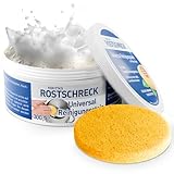 Rokitta’s Rostschreck Universalstein für Küche – Putzstein Universalreiniger mit Gratis Schwamm – Universal Reinigungsstein, Bad, Edelstahl und mehr – 300g