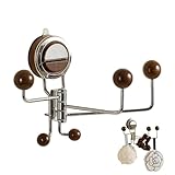 Saugnapf-Haken, drehbarer 5-Stangen-Aufbewahrungshalter, verstellbare Wand-/Badezimmer-Saugnapf-Haken, für Heimdekoration, Handtuch, Luffa, Schlüsseltasche, Hut, Mantel, Dusche, Schlafzimmer