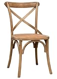 Biscottini Holzsthul 46x42x86 cm aus massiver Esche und Rattansitz mit gealterter Holzoberfläche - Esszimmerstühle aus verwittertes Holz - Vintage Stuhle Made in Italy