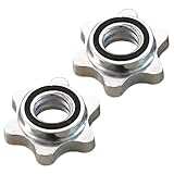 Langhantelklammern, Hantelhalsbänder, 2 Stück Hantelscheiben mit Sechskantmutter für Hanteln | Hantelklemmen für Hantelstangen aus Gusseisen 1 Zoll zum Gewichtheben mit Hanteln