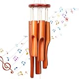 Omtofo Bambus Windspiel Holz, 78cm Klangspiel Mit 6 Rohre, Inkl. S-Haken, Windspiele Für Draußen Hängend Und Drinnen, Für Garten, Hof, Terrasse Und Heimdekoration, Gedenk-Geschenke