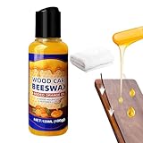 Bienenwachs-Holzpolitur – Wood Seasoning Bienenwachs | 120 ml Möbelgewürz Bienenwachs Reparatur Holzwachs zum Schutz der Möbel wasserdicht mit Handtuch