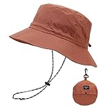 FYting Sonnenhut Damen,Sommerhut Damen,Fischerhüte Faltbar,Regenfest | Sonnenschutz | Schnelltrocknend | Atmungsaktiver, Für Strand,Schwimmbad,Park,Camping,Picknick,Wandern,Reisen (Ziegelrot)