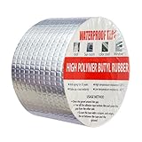 LUOHONG Butylband Wasserdichtes Klebeband Außen Bitumenband Selbstklebend, Butylkautschuk ​Aluminiumfolie dichtband,für Dachleckage, Oberflächenriss, Fensterbankspalt, Rohrbruch (5cm X 5m)