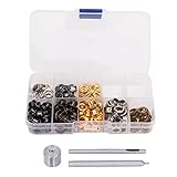 3,5-mm-Ösen-Werkzeugsatz, DIY-Ösen-Ösen-Set mit 320 Metallösen, mehrfarbige galvanisierte Ösen für Kleidung, Taschen, Hüte, inklusive Locherbasis und transparenter Aufbewahrung B