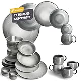 SPRINGLANE Geschirrset Misty Cliff 72-tlg., Steingut Tafelservice für 12 Personen