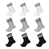 HAGOT 9 Paar Kinder Sportsocken, Jungen und Mädchen, EU 35-38, Unisex, Baumwolle, Schwarz, Weiß, Grau, 7-15 Jahre, Schulsport, SOCKS