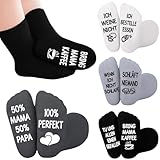 Baby Socken mit Spruch 0-12 Monate Baby Geschenk Junge zur Geburt Socken, Baby Mädchen Geschenke zur Geburt Lustige Socken Neugeborenen Geschenk, Personalisiert Geschenke für Neugeborene Junge Mädchen