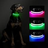 RUXAN Leuchtendes Hundehalsband USB Aufladbar, LED Hundehalsband Wasserdicht mit 3 Modi Größe Einstellbar Sicherheit Hundehalsband für Kleine Mittlere Große Hunde für Nacht Sicherheit