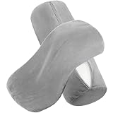 Prasacco 2 Stück Nackenrollenbezug, 40 x 15 cm Bezug für Nackenrolle Grauer Nackenkissenbezug mit Reißverschluss für Kissenrollen aus Memory-Schaum und Nackenkissenrollen