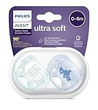Philips Avent Ultra Soft Schnuller, 2er-Pack – BPA-freier Schnuller für Babys von 0 bis 6 Monaten, blau (Modell SCF222/01)