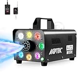 Nebelmaschine, AGPtEK Nebel Maschine mit kabelloser Fernbedienung UND LED Licht, 500 WATT Stabil & Tragbar, Passend für Halloween, Weihnachten, Hochzeitsfeiern & Bühnenauftritte usw