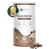 Vetain Vegan Protein Eiskaffee - Bio Veganes Proteinpulver - Bestens verträglich, natürlich lecker - Eiweiß ohne Süßungsmittel, Allergene - 600g