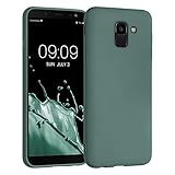 kwmobile Hülle kompatibel mit Samsung Galaxy J6 Hülle - weiches TPU Silikon Case - Cover geeignet für kabelloses Laden - Blaugrün
