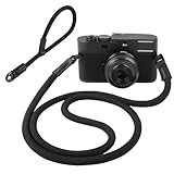 Arvok Schultergurt Kamera mit Handschlaufe Kamera, Kameragurt Kamera, Kamera-Hals-Schultergurt, Kletterseil-Kameragurt, für Nikon Sony Fuji Micro Single DSLR-Kamera, Rundseil Schwarz