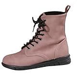 Schuhe für Damen, Stiefel, Nähen, einfarbig, flach, mit Schuhen, Eigenschaften: flache Stiefel für Damen, rose, 40.5 EU