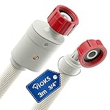 VIOKS Aquastop Zulaufschlauch Waschmaschine Schlauch 3/4 Zoll 3m 90°C Gerade/Gewinkelt - Universal Aquastop Schlauch für Waschmaschine/Aqua Stop Wasserschläuche für Geschirrspüler