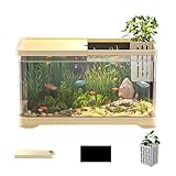 Aquarium-Kit, Kleines Aquarium, dekoratives Salzwasseraquarium-Set, kreativer Fisch-Aquarium-Korb, Goldfisch-Aquarium-Set, kompaktes Salzwasser-Aquarium für Quallen, Guppys, Garnelen, Goldfische