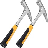 ZEONHAK Steinschlaghammer mit rutschfestem Griff, 2 Stück, 907 g, 29 cm, aus Stahl, gesenkgeschmiedeter Steinhammer, Geologen-Hammer mit spitzer Spitze und stoßdämpfendem Griff für Bergbau