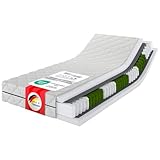 MSS e.K. Tonnentaschenfederkernmatratze Medic Plus | 90 x 200 cm | H5 | 7-Zonenaufbau | Komfortschaum | Höhe ca. 21 cm | hochwertiger Mikrofaserbezug Classic | schadstoffgeprüft