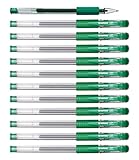 DONAU Gelkugelschreiber Gelstifte Kugelschreiber Gelschreiber/Geltinte Farbe: Grün Classic/ 12 Stück (12er Pack)/ Kugeldurchmesser: 0,5 mm/Wasserfeste und Nicht verblassende Tinte