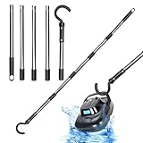 Golgner Haken für Poolroboter mit Teleskopstange 185 cm, Zubehörhaken Für Pool Saugroboter, Pool Reinigungszubehör Haken, Poolhaken für Stangen, Generisch Haken für Poolreiniger Roboter Zubehör