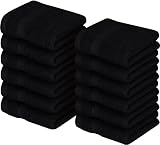 Utopia Towels - 12er Pack Seiftücher mit Aufhängeschlaufen 30x30 cm, aus 100% Baumwolle weiche und saugfähige Waschlappen für die Gesichtsreinigung (Schwarz)