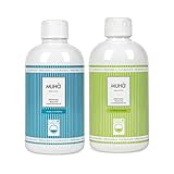 Muhà Set mit 2 Duftkonzentraten für Wäsche, 400 ml, intensive Düfte, langanhaltender Duft, große Größe, universelle Verwendung in der Waschmaschine (Wintermeer + Fitness Power)