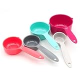 Mobestech 5 Stück Multifunktionales Teiliges Messlöffel mit Bunte Messbecher Küchenwerkzeug für Milchpulver und Flüssigkeiten Einfache Zufällige Farbe Zufällige Farbe