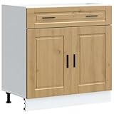 Vopese Holzwerkstoff Küchenunterschrank Porto Serie Artisan-Eiche 80x46x81,5 cm - Stauraum für Küche Model853986