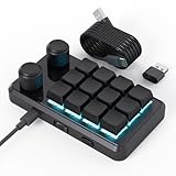 BRIMFORD Makro Tastatur Programmierbar,Kabellose Mechanische Tastatur mit RGB,Makrotastatur mit Hot-Swap-Unterstützung für PC-Spiele/Fotoproduktion/Bearbeitung (Schwarz)
