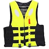 Schwimmweste Erwachsene mit Pfeife für Wassersport, Surfen, Bootfahren, Unisex-Schwimmweste zum Angeln, Auftriebshilfe für Erwachsene Kajakfahren (Gelb, L)